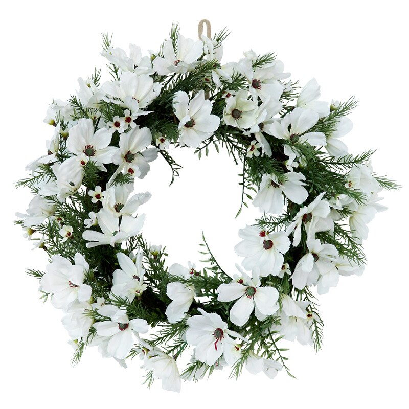 White Flower Wreath for Home Decor Christmas Door Wreath Wedding Garland Decoration Artificial Flowers Home Party decoration