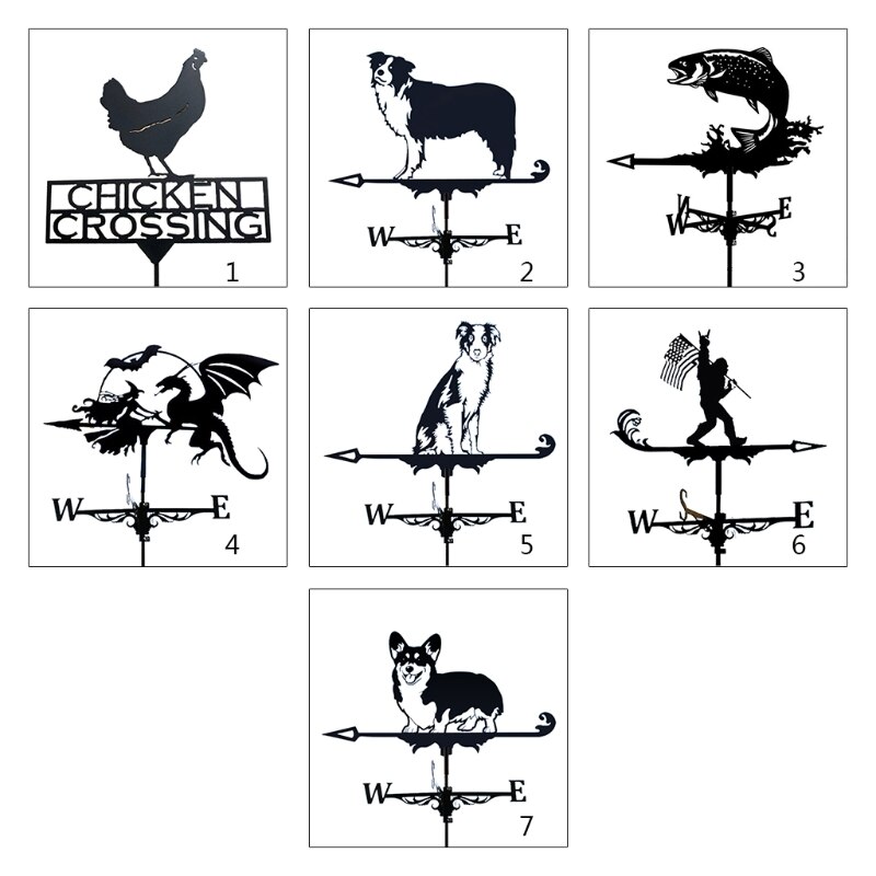 Spray Paint Gardening Garden Decoration Sign Weather Vane Retro Farm Scene Garden Stake Weathervane Measuring H051