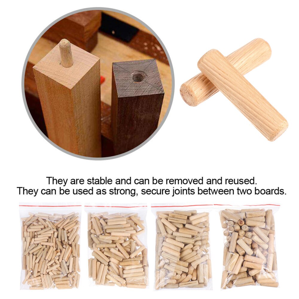 500 Pcs Dowel Premium Furniture Fitting Wood Rods Furniture Wood Parts Premium Wooden Shaft Connector for Home Draw