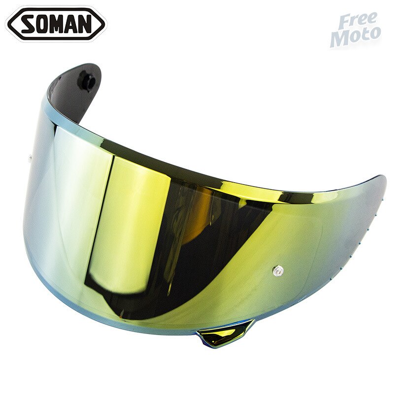 SOMAN-visera solar para casco de motocicleta SOMAN 961 X7 X8, protección solar UV, antideslumbrante, accesorios para casco de motocicleta: Gold Plated