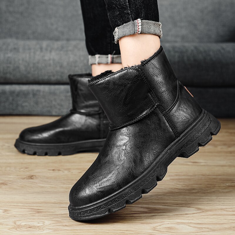 Mannen Laarzen Winter Warm Pluche Snowboots Outdoor Antislip Enkel Laarzen Winter Sneakers Slip Op schoenen Man Sneakers