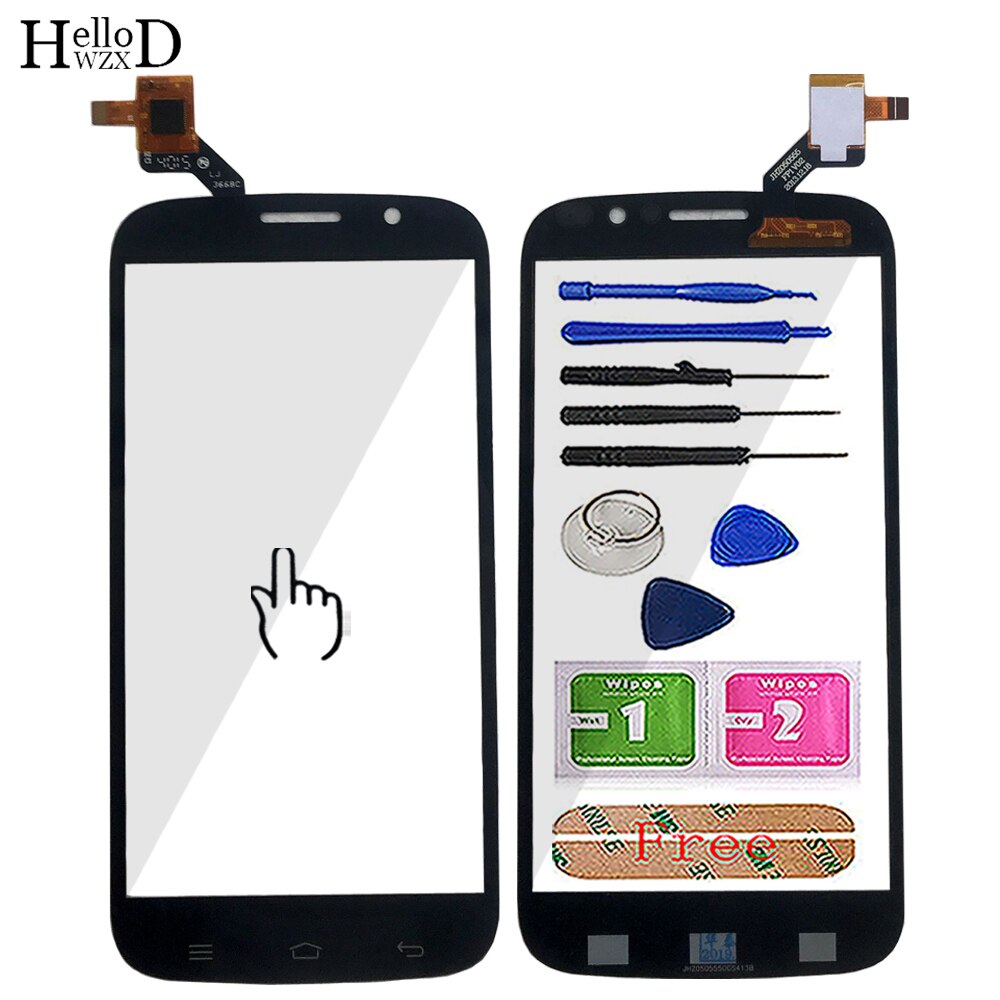 Pantalla táctil móvil para DEXP Xion X5 Dexp X5 Panel digitalizador de pantalla táctil de vidrio frontal Sensor de pantalla táctil herramientas 3M pegamento toallitas