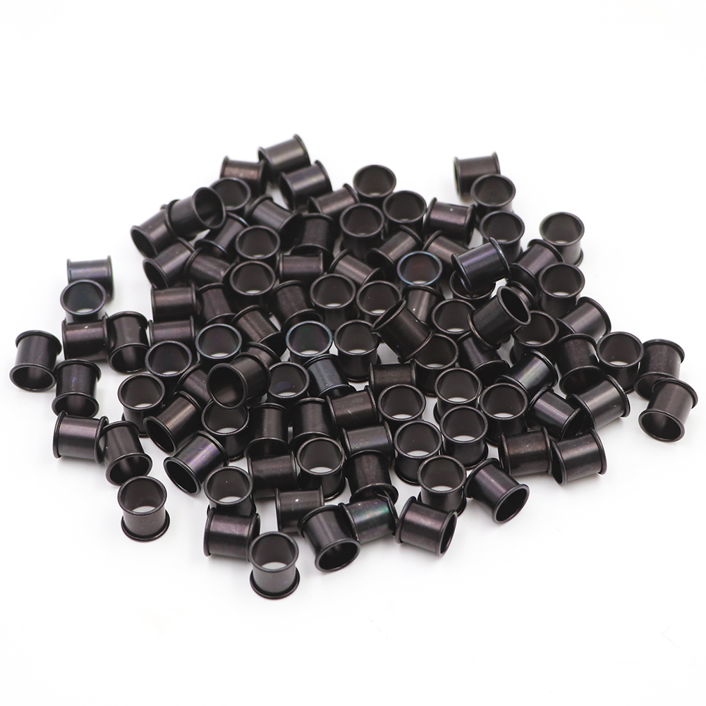 100 pcs Pigeon Bird Aluminum Foot Ring Bird Carriers Identification Inner diameter 8mm Length 10mm Bright Colors BirdFoot rin: Black 100 pcs