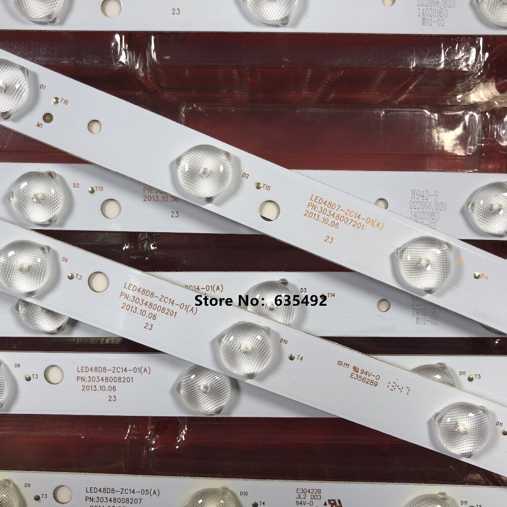 LED backlight strip 7/8 lamp for Haier 48"TV LE48F3000W LED48U3300 LED48D8 LED48D7-ZC14-01 01(B) 02