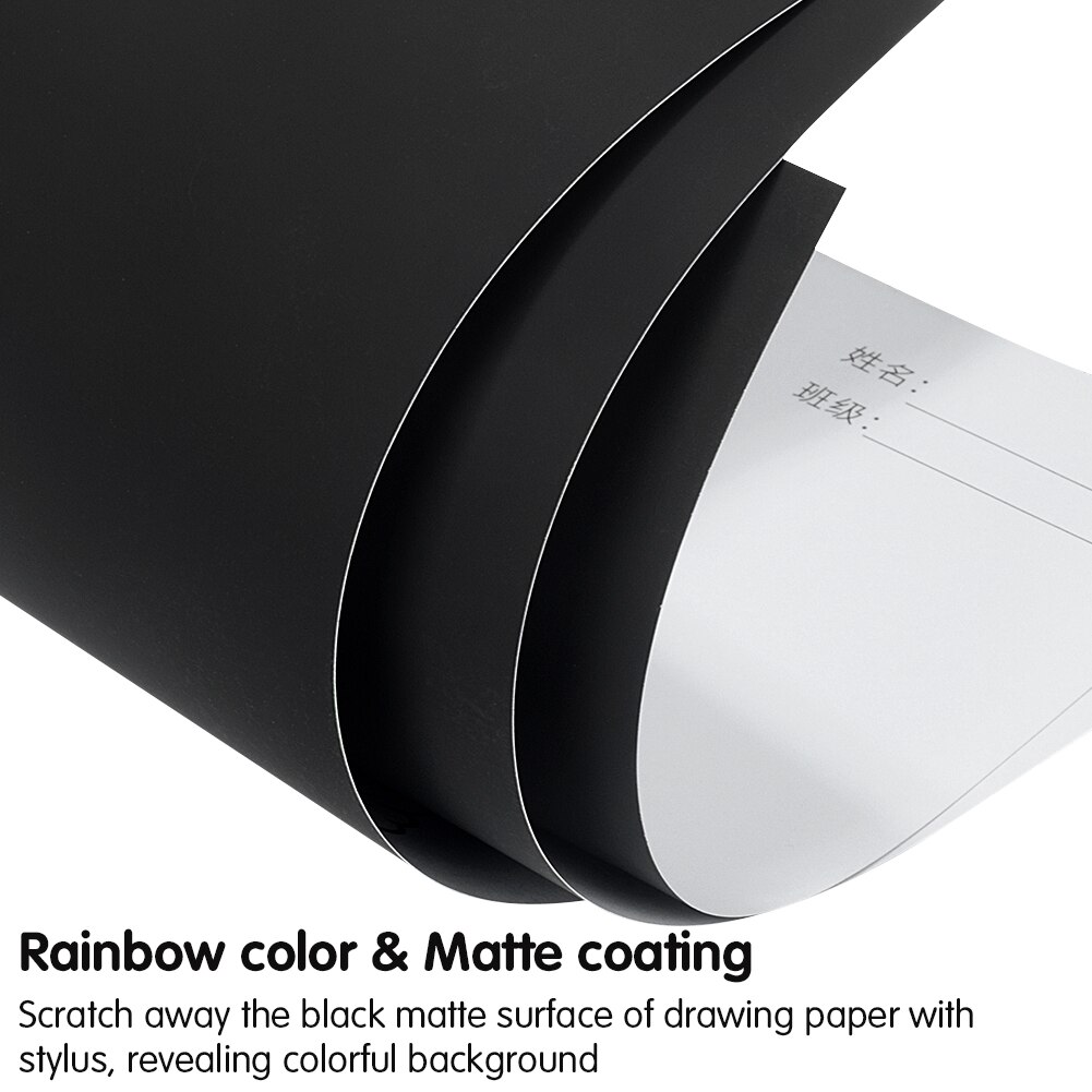 5Pcs 25.8X18Cm Scratch Art Rainbow Scratch Papier Kunsten En Ambachten Voor Kinderen Black Magic Scratch Art notes Papier Boards