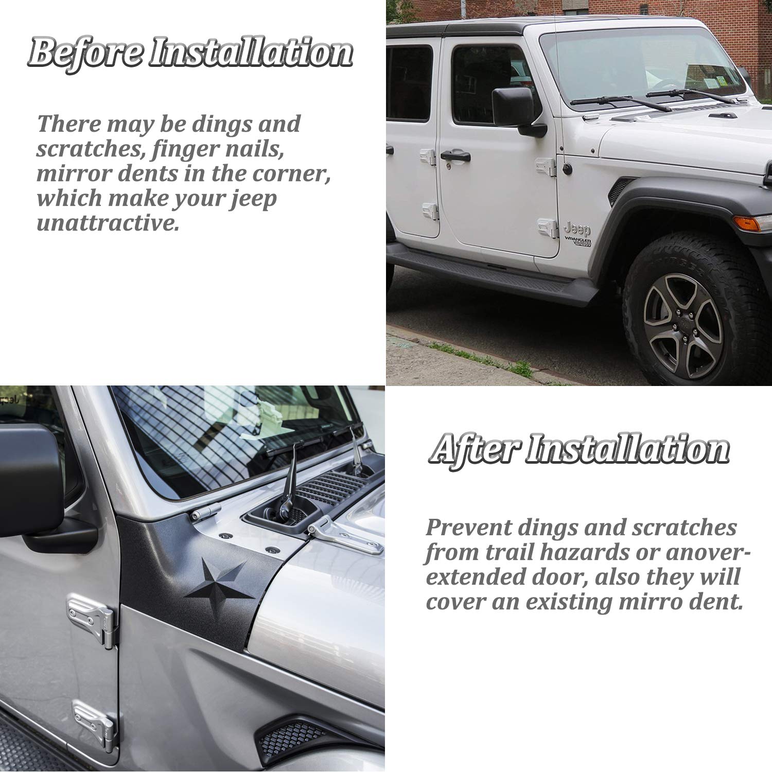 Sort dæksel kropsbeskyttelse ydre dæksel til jeep wrangler jl jlu udvendigt tilbehør del