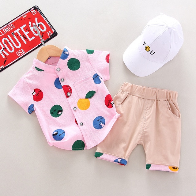 Pasgeboren Kleding Zomer Baby Boy Kleding Gedrukt Shirt + Broek 2 Stuk Kinderen Sport Pak Baby Kleding 12 Maanden