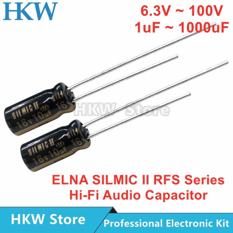 ELNA SILMIC II RFS seria HiFi kondensator Audio 6.3V 10V 16V 25V 50V 63V 100V 10uF 22uF 47uF 100uF 220uF 470uF 1000uF oryginalny