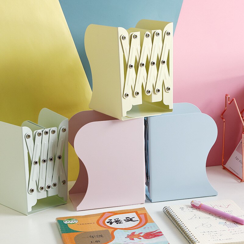 Estantería retráctil de Color, utilizada para estantes de libros, estantes ajustables, con soportes para bolígrafos, escritorios, suministros de oficina