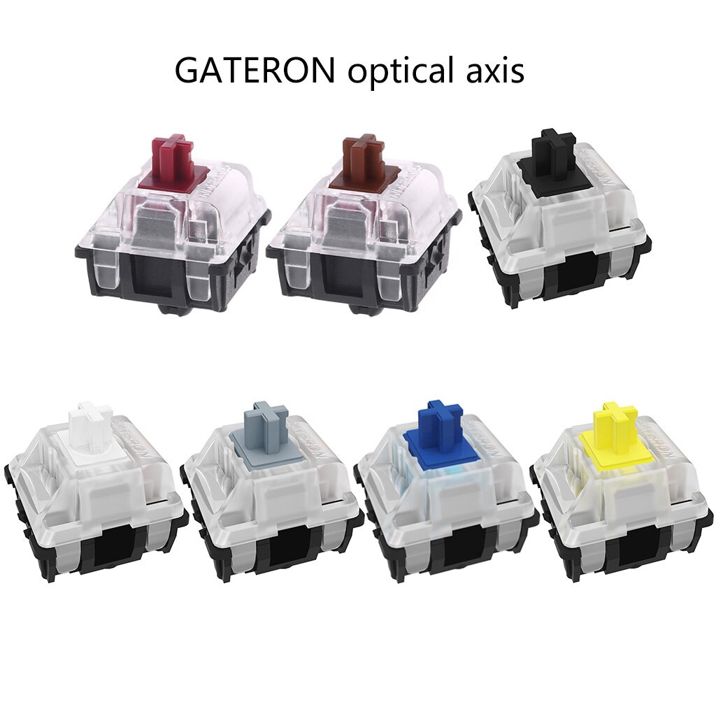 Gateron-interruptor óptico para reemplazar el Teclado mecánico, conmutador óptico GK61 SK64, azul, rojo, marrón, negro, amarillo, eje blanco