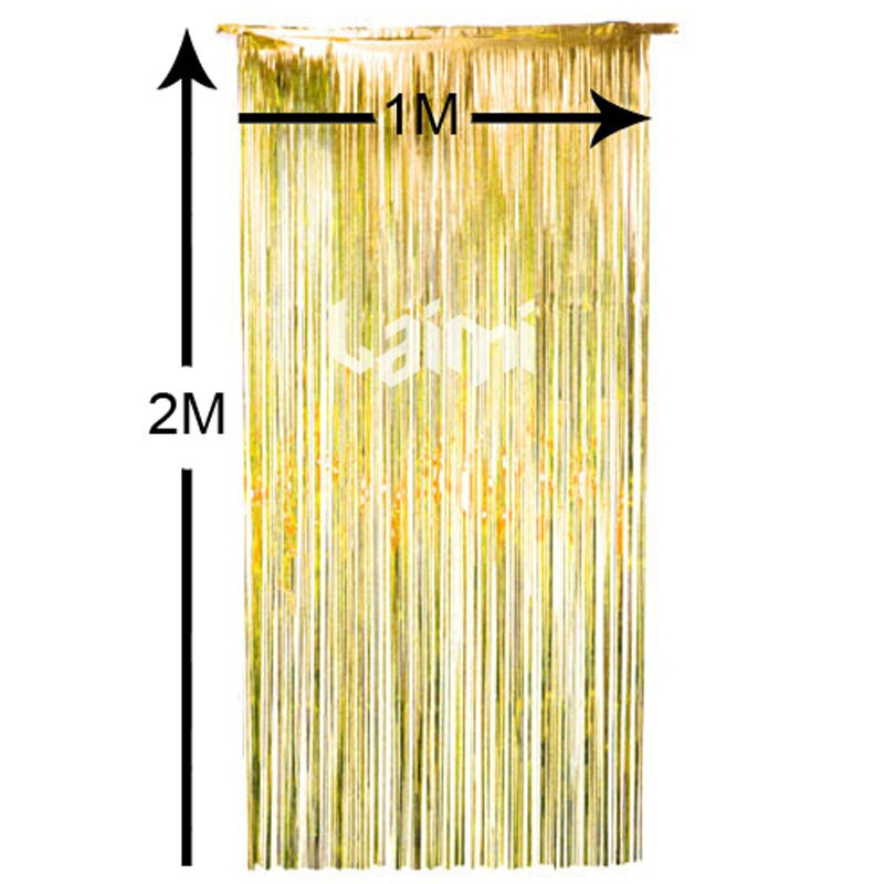 1M * 4M cortinas metálicas para puerta decoración de habitación guirnalda de oropel brillante para Pub casa puerta cortina escenario de fondo