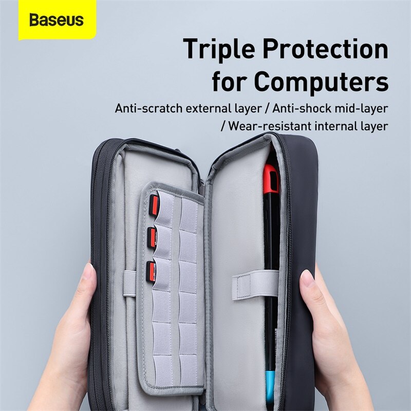 Baseus saco de armazenamento para nintendo switch lite mini saco de armazenamento digital cabo organizador bolsa de armazenamento de cartão de jogo para nintendo switch