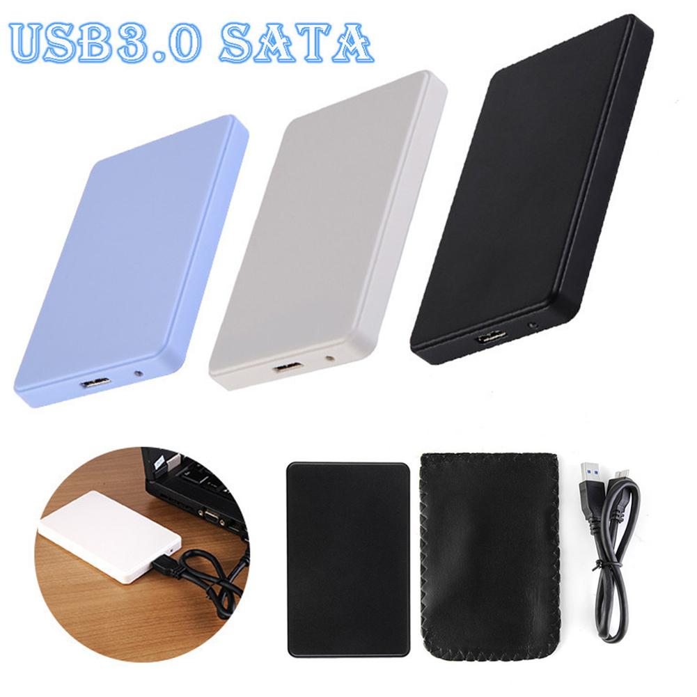 Slim Portable HDD Enclosure USB 30 External Hard Disk Case SATA Hard Disk Drives HDD Case with USB Cable and Pouch