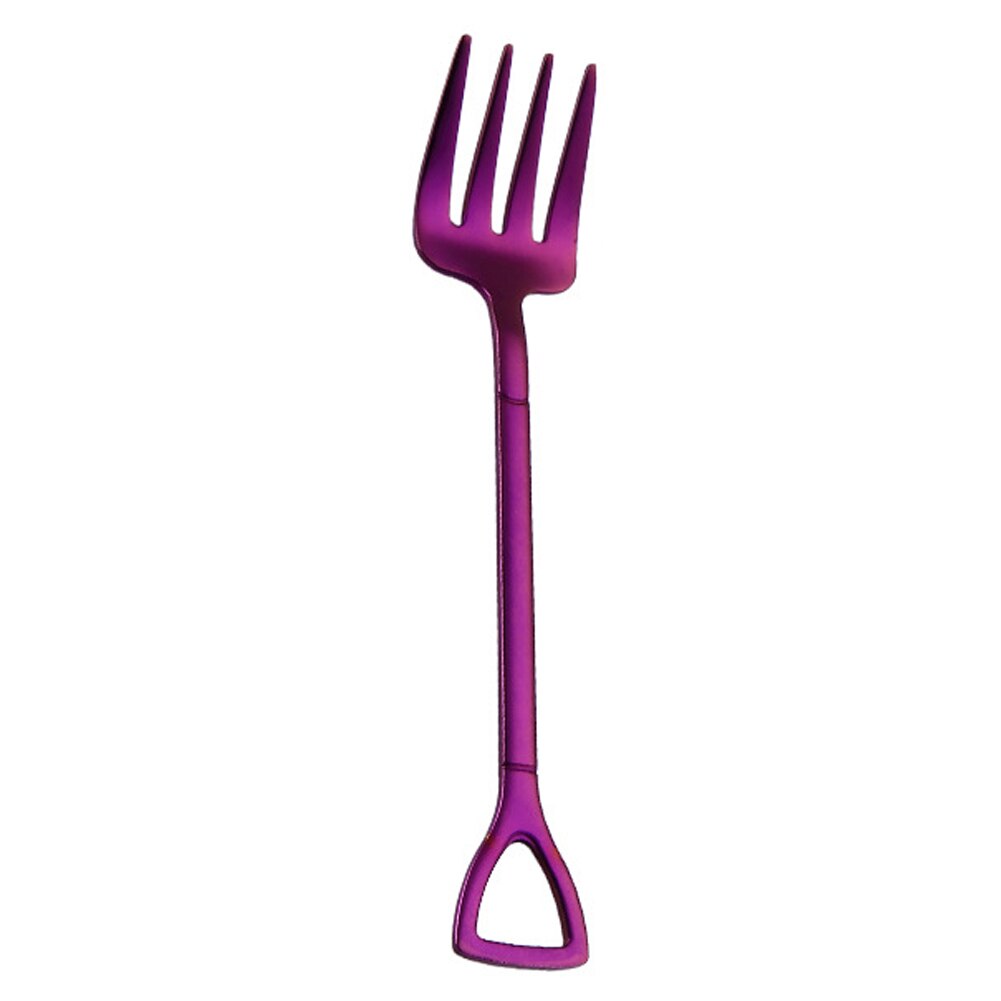 Colorful Metal Spoons Forks Stainless Steel Small Shovel Ice Cream Spoon Fork Tableware Coffee Stirring Spoon Kitchen Accessory