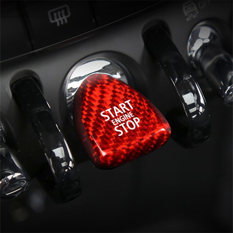 Carbon Fiber Car Engine Start Stop Button Cap Trim Cover For Mini Cooper F54 F55 F56 F57 F60 Accessories