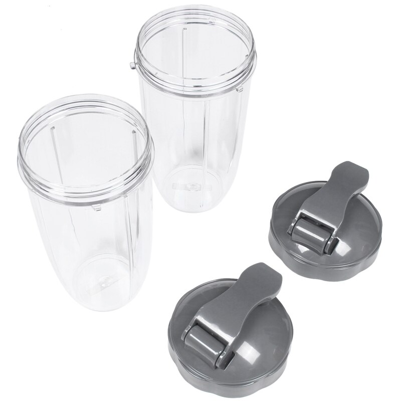 32Oz Vervanging Cups Met Flip Top Te Gaan Deksel Voor Nutribullet 600W En Pro 900W Blender (2 Pack): Default Title