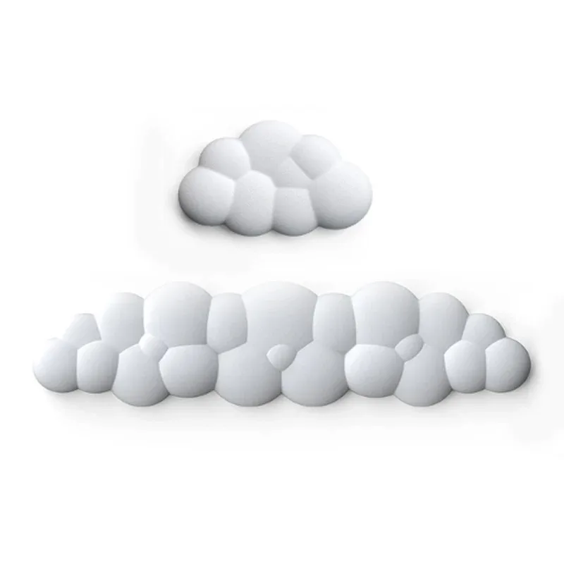 Cloud Wrist Rest Keyboard Memory Foam Mouse Mat Anti-slip Keyboard Handle Support MousePad Set Ergonomic Cloud Wrist Brace: SKY BLUE
