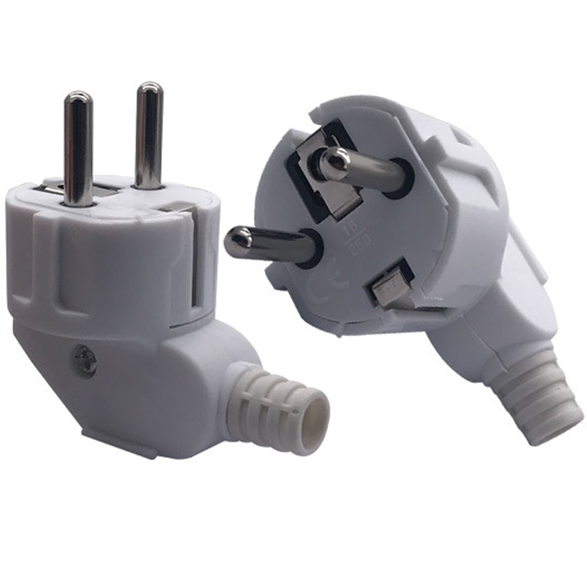 White 250v 16a french Russia Korea German EU Schuko Plug power cord wired cable Socket Male Female Assembly Receptacle connector