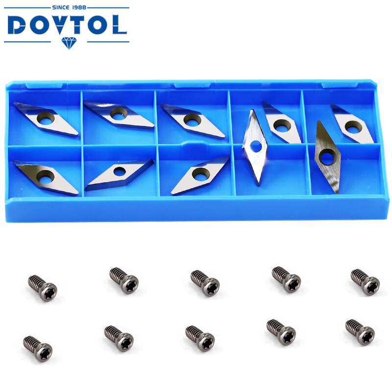 Ci4 Diamond Carbide Vervanging Cutter Inserts Messen met Radius Punt fit voor DIY Hout Draaien Detailer of Machine Tool 10 stks