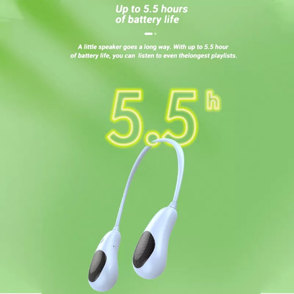 Neck Bluetooth Speaker Wearable Wireless Bass Surround Stereo Portable bluetooth player With Microphone Outdoor Sports Speaker