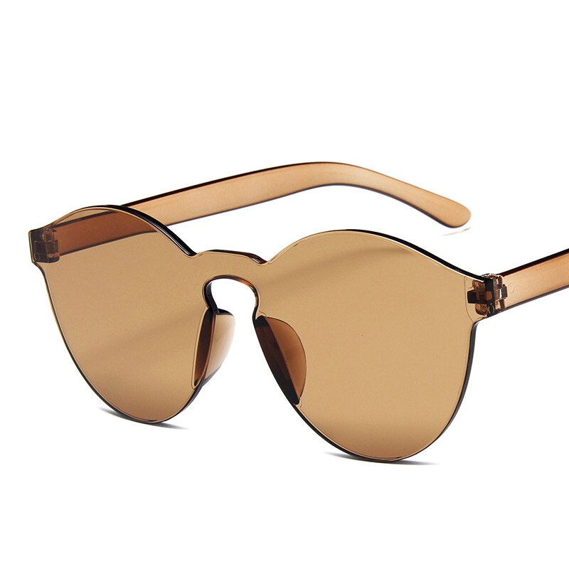 Classic trend vrouwen zonnebril kleurrijke dunne comfortabele bril mooie Jelly kleur mode populaire multicolor Lichtgewicht: Brown