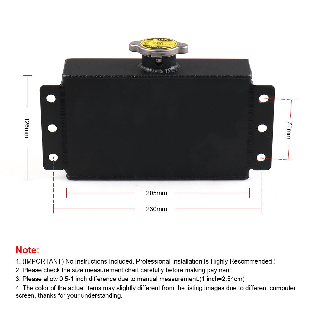 1L Universal Aluminum Coolant Expansion Fill Tank Overflow Reservoir Oil Catch Can Fuel Surge Tank