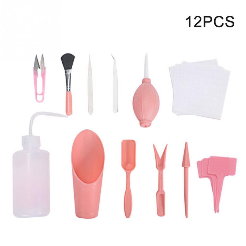 12pcs 16pcs Pruning Transplanting Planting Watering DIY Tool Home Bonsai Digging Succulent Planting Garden Planter Kit Sowing: Pink 12PCS