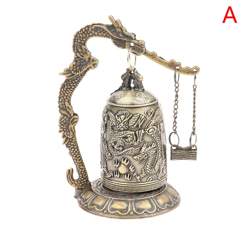 Luck Feng Shui Ornament Woondecoratie Beeldjes China Bell Decor Metalen Bel Gesneden Dragon Boeddhistische Klok Goede: A