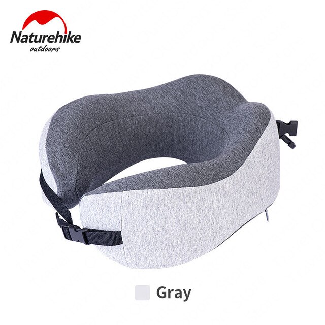 Naturehike Cuscino Da Viaggio di Alta qualità Gomma Piuma di Memoria Cuscino del Collo, Confortevole e Traspirante Copertura, Aereo Luce di Viaggio Cuscini: grigio