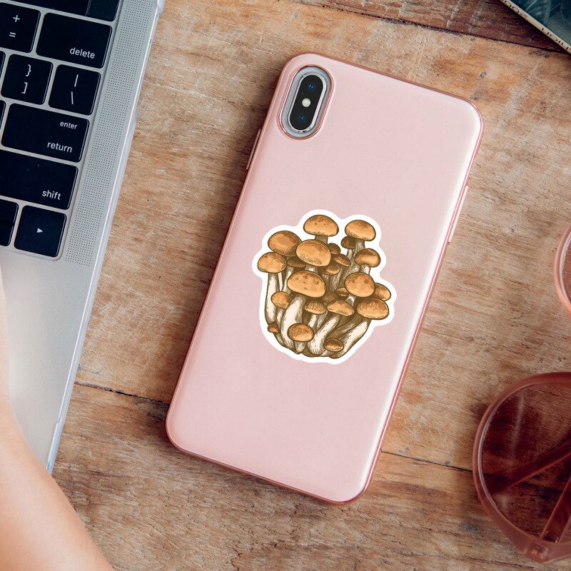 TD ZW 50Pcs Wild Mushrooms Stickers For Suitcase Skateboard Laptop Luggage Phone Car Styling DIY Decal Pegatinas