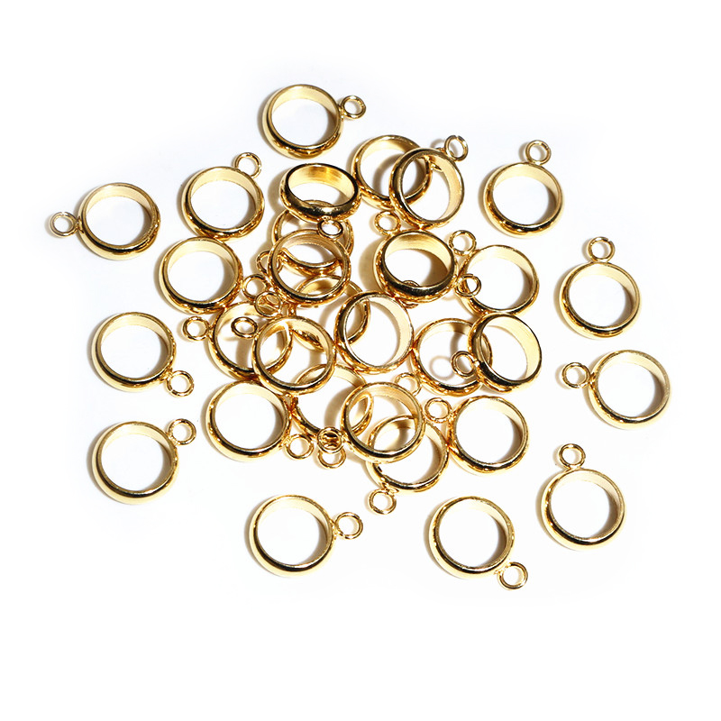 20 unidades de aros de acero inoxidable de Color dorado, anillos circulares, Conector de círculo, accesorios para accesorios de joyería para collar de pulsera