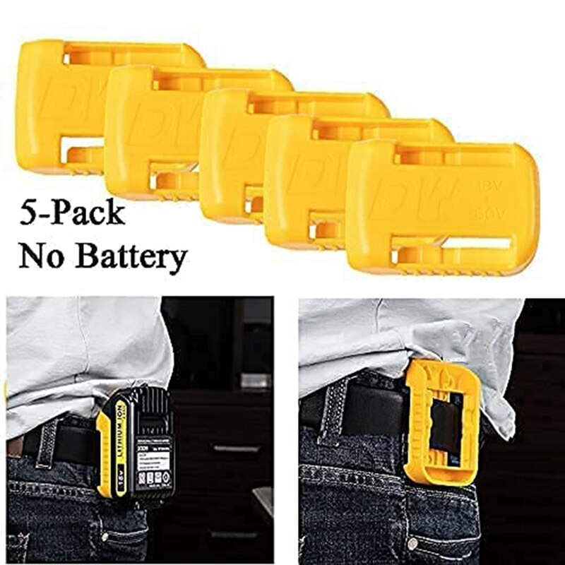 5 Packs Batterij Houder Dock Mounts Voor Dewalt 20V 60V Batterij, wandpaneel Plank Riem Clip Organizer Protector