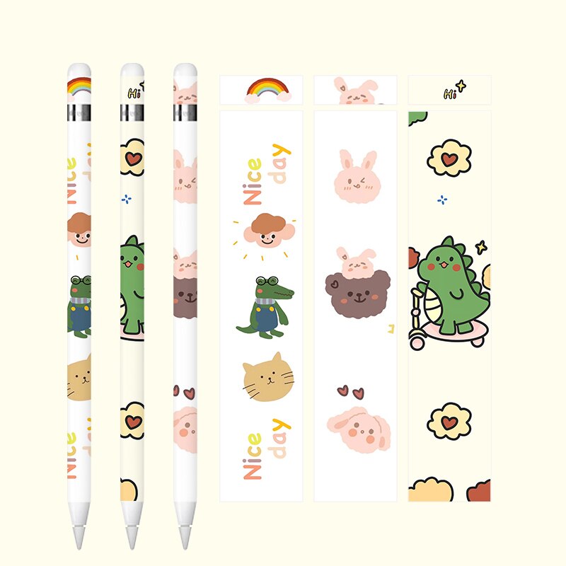 Cute For apple pencil 1 / 2 stickers Scratchproof Ultra Thin Painted stickers Touch Stylus pen sticker Non-slip Protective paper: For Pencil1-3