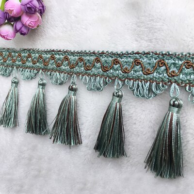 Aiboully 1m europese gordijnkant decoratieve accessoires hangende kralen kwast high-end woondecoratie gordijnaccessoires: I