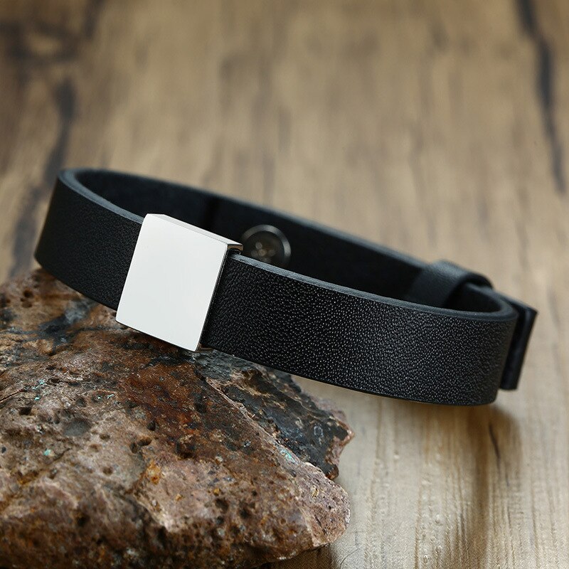Heren accessoire sieraden eenvoudige stijl zwarte microvezel leren armband zwarte leren armband