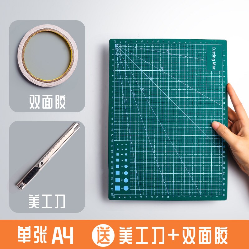 Cutting Mats A3&A4 Grid Double-sided Plate/PVC self-healing durable cutting pad/DIY rubber stamp leather carving pad: A4