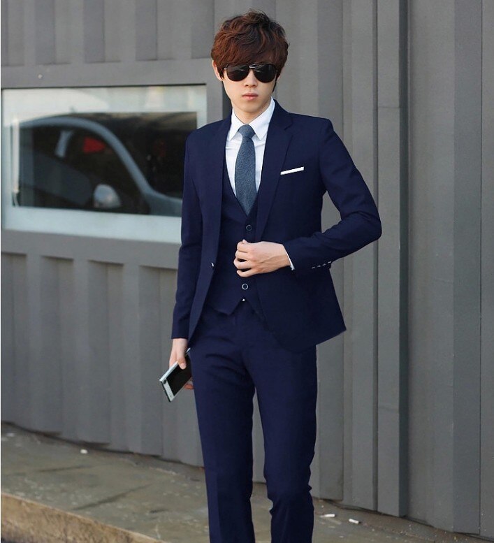 (Jacket+Pant+Vest): blue / XS
