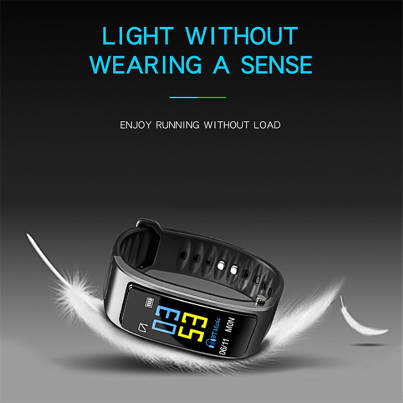 -Bluetooth Earphone Smart Watch Health Tracker Pedometer Fitness Bracelet Smart Wristband Bluetooth Headset