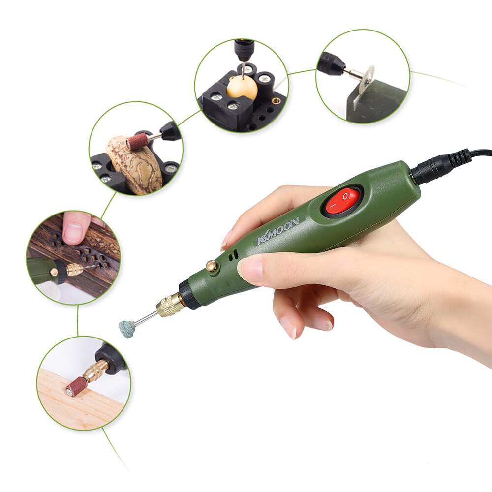 DC12V US Multi-functional Mini Electric Grinder Set Electric Drill Grinding Rotary Tool Kit for Milling Polishing Engraving