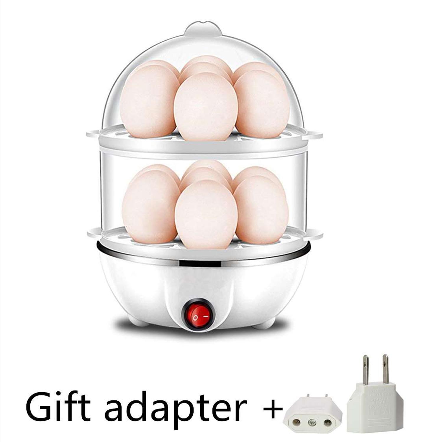 Hervidor eléctrico rápido de huevos, vaporizador automático de doble capa para hervir huevos al vapor, con protección contra sobrecalentamiento
