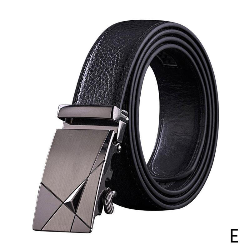 1 Pcs Men's PU Belt Automatic Buckle Buckle Belt Belt Leather Metal Buckle Belt Men's Automatic Buckle Belt: E