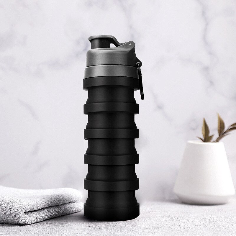 draussen Sport Klapp Wasser Flasche Ich bin Freien Fahrrad Reiten Wasser Flasche Silikon Teleskop Tragbare Wasser Tasse Wasser 2022