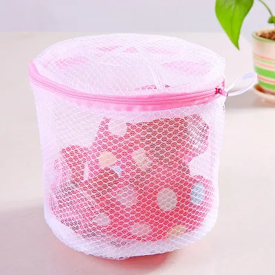 Machine wash net bag Bra Thickening Double net embroidered Fiber material Laundry bag set underwear Dedicated Fine mesh wash bag: light yellow
