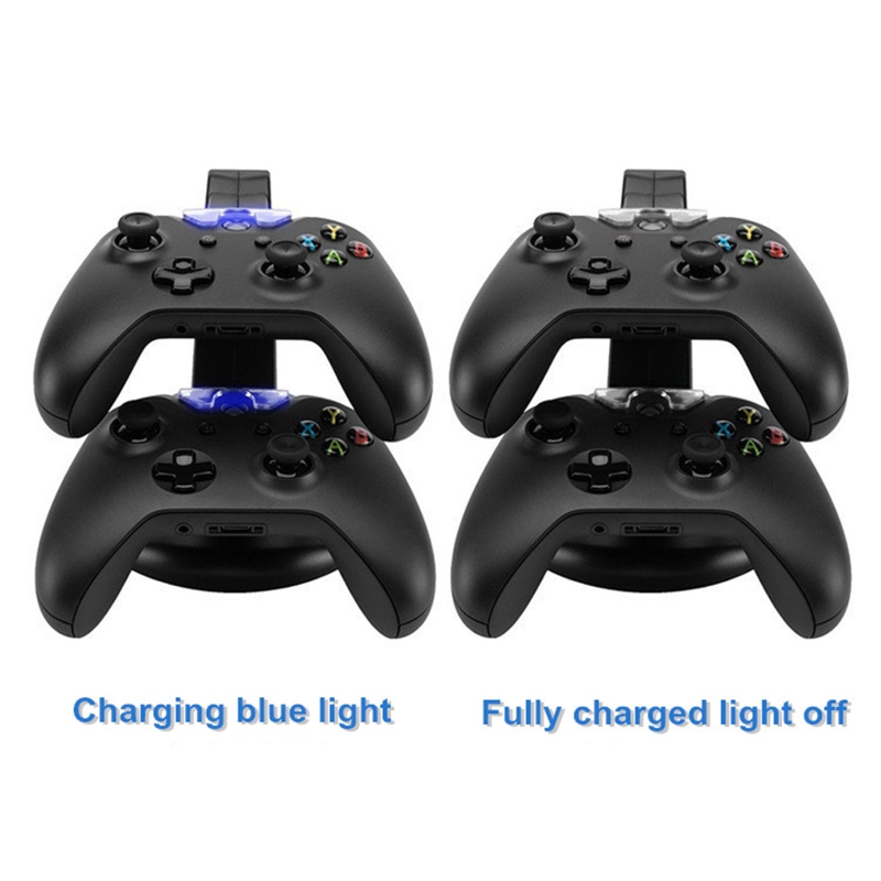 H052 LED Dual USB Charging Charger Dock Stand Cradle Docking Station For -XBOX ONE S X SLIM Game Gaming Console Controller