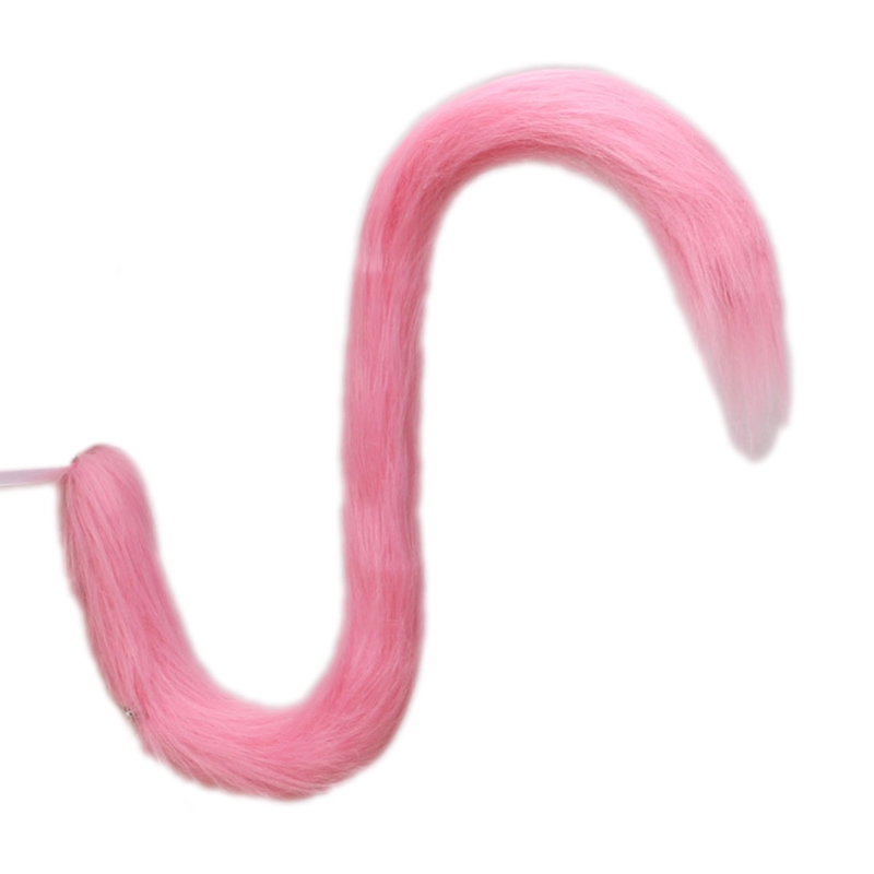 Peluche longue Flexible pour queue chat, accessoires déguisement pour adultes enfants, Cosplay: Rose