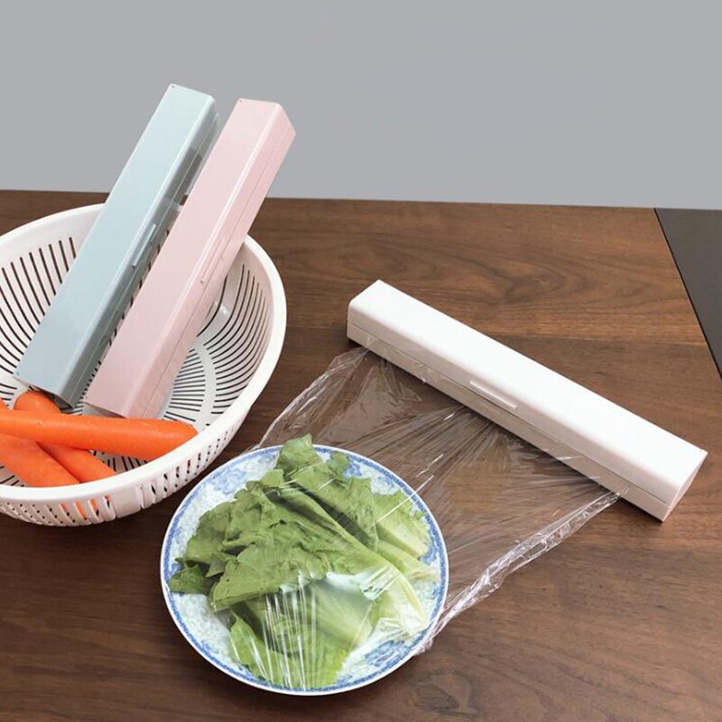 Madpapir dispenser cutter køkkenværktøj folie foliefolie wrap dispenser plast skarp cutter opbevaringsholder køkkenredskab