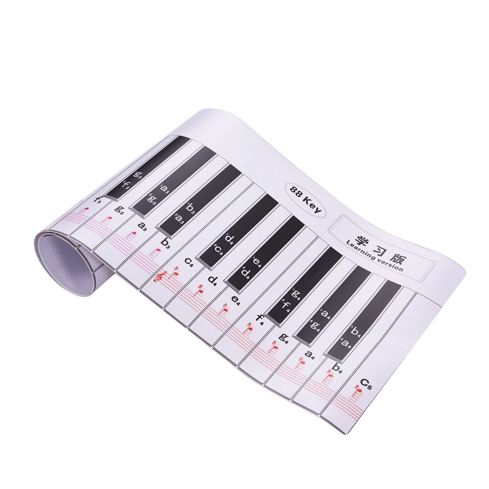 Fingering Version 88 Keys Piano Keyboard Fingering Practice Chart Sheet with Stave Reference Piano Guide Assistive Tool for Kids: X-04