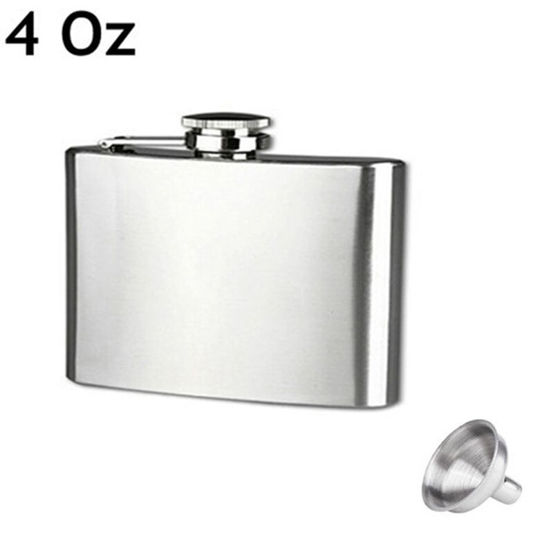 Stainless Steel Hip Liquor Flask Whiskey Alcohol Pocket Wine Bottle MAZI888: 4oz