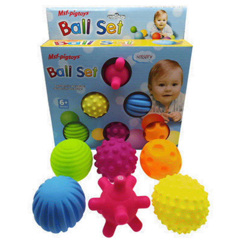6 -teiliges baby-spielballset zur förderung des #39 ; spielzeug für die hand- und fingerübungen; weicher massageball.