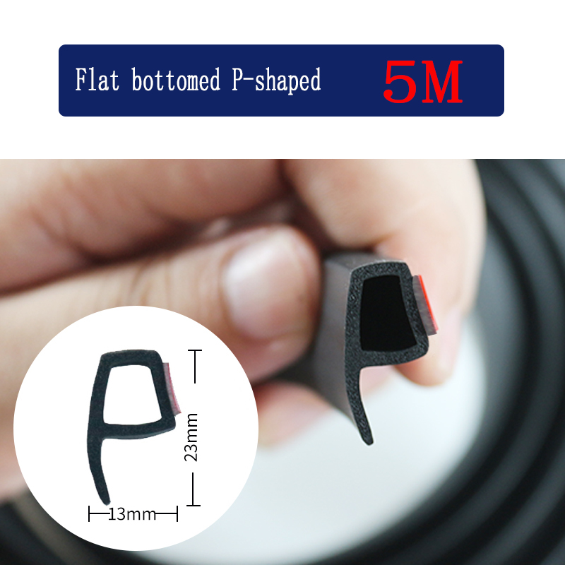 5M Grote/Kleine D Auto Afdichting Strip Auto Deur Frame Geluidsisolatie Rubber Strip Speciale Kleine Auto Vrachtwagen Waterdichte Deur Naad: Donkerblauw